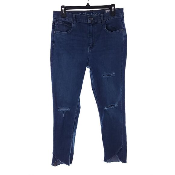 We The Free Womens Size 31 Distressed Blue Skinny Jeans Free People - Picture 1 of 11